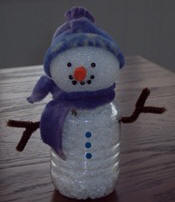 snowman craft ideas from recycled bottle